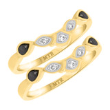 Photo of Soraya 1/3 ct tw. Black Diamond (Treated) Same Sex Ladies Band Set 10K Yellow Gold [WL216Y]