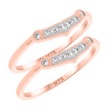 Photo of Yasmine 1/8 ct tw. Diamond Same Sex Ladies Band Set 10K Rose Gold [WL217R]