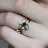 Photo of Soraya 2/3 Carat T.W. Black Diamond (Treated) Round Solitaire Bridal Set 10K Yellow Gold [BR216Y-A033]