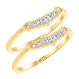 Photo of Yasmine 1/8 ct tw. Diamond Same Sex Ladies Band Set 14K Yellow Gold [WL217Y]