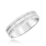 Photo of Warlow Traditional Mens Wedding Band 10K White Gold. [BT313WM]