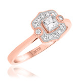 Photo of Yasmine 3/8 Carat T.W. Diamond Princess Solitaire Bridal Set 14K Rose Gold [BT217RE-P023]