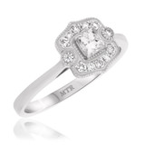 Photo of Yasmine 3/8 Carat T.W. Diamond Princess Solitaire Bridal Set 10K White Gold [BT217WE-P023]