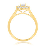 Photo of Yasmine 3/8 Carat T.W. Diamond Princess Solitaire Bridal Set 10K Yellow Gold [BT217YE-P023]