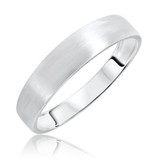 Photo of Quinn Traditional Mens Wedding Band 10K White Gold. [BT314WM]