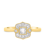 Photo of Yasmine 3/8 Carat T.W. Diamond Princess Solitaire Bridal Set 14K Yellow Gold [BT217YE-P023]