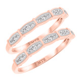 Photo of Xiamara 1/5 ct tw. Diamond Same Sex Ladies Band Set 10K Rose Solid Gold [WL219R]