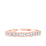 Photo of Xiamara 5/8 Carat T.W. Blue Diamond Round Solitaire Bridal Set 10K Rose Solid Gold [BT219RL]