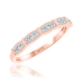 Photo of Xiamara 5/8 Carat T.W. Blue Diamond Round Solitaire Bridal Set 10K Rose Solid Gold [BT219RL]