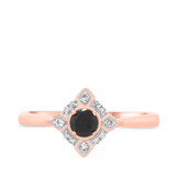 Photo of Rehana 2/3 ct tw. Black Diamond (Treated) Round Solitaire Trio Set 14K Rose Gold [BT214RE-A033]