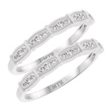 Photo of Xiamara 1/5 ct tw. Diamond Same Sex Ladies Band Set 14K White Solid Gold [WL219W]