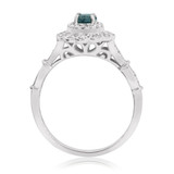Photo of Xiamara 5/8 Carat T.W. Blue Diamond Round Solitaire Bridal Set 10K White Solid Gold [BT219WE-R023]