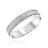 Photo of Kensington Traditional Mens Wedding Band 10K White Gold. [BT328WM]