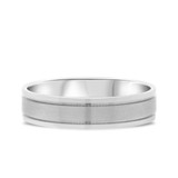 Photo of Kensington Traditional Mens Wedding Band 14K White Gold. [BT328WM]