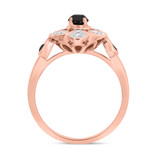 Photo of Soraya 1 1/10 ct tw. Black Diamond (Treated) Round Solitaire Trio Set 10K Rose Gold [BT216RE-A033]