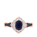Photo of Bee 1 3/8 Carat T.W. Diamond Oval Solitaire Bridal Set 10K Rose Gold [BT221RE-C000]