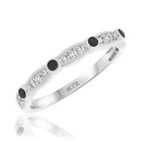 Photo of Fatima 3/8 ct tw. Black Diamond (Treated) Same Sex Ladies Band Set 10K White Gold [BT220WL]