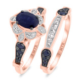 Photo of Bee 1 3/8 Carat T.W. Diamond Oval Solitaire Bridal Set 14K Rose Gold [BR221R-C000]