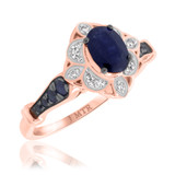 Photo of Bee 1 3/8 Carat T.W. Diamond Oval Solitaire Bridal Set 14K Rose Gold [BT221RE-C000]