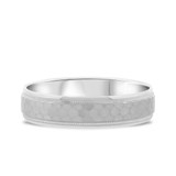 Photo of Clinton Traditional Mens Wedding Band 14K White Gold. [BT329WM]