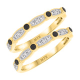 Photo of Fatima 3/8 ct tw. Black Diamond (Treated) Same Sex Ladies Band Set 14K Yellow Gold [WL220Y]