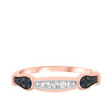 Photo of Bee 1/6 ct tw. Diamond Same Sex Ladies Band Set 10K Rose Gold [BT221RL]