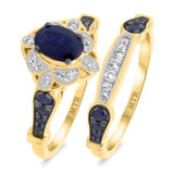 Photo of Bee 1 3/8 Carat T.W. Diamond Oval Solitaire Bridal Set 14K Yellow Gold [BR221Y-C000]