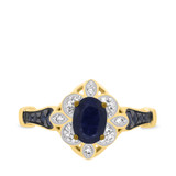 Photo of Bee 1 3/8 Carat T.W. Diamond Oval Solitaire Bridal Set 14K Yellow Gold [BT221YE-C000]