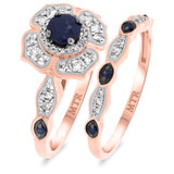 Photo of Farida 1 1/4 CT. T.W. Diamond Fancy Solitaire Bridal Set 10K Rose Gold [BR222R-C000]