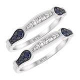 Photo of Bee 1/6 ct tw. Diamond Same Sex Ladies Band Set 10K White Gold [WL221W]