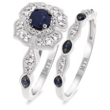 Photo of Farida 1 1/4 Carat T.W. Diamond Fancy Solitaire Bridal Set 10K White Gold [BR222W-C000]