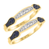Photo of Bee 1/6 ct tw. Diamond Same Sex Ladies Band Set 10K Yellow Gold [WL221Y]