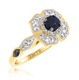 Photo of Farida 1 1/4 Carat T.W. Diamond Fancy Solitaire Bridal Set 10K Yellow Gold [BT222YE-C000]