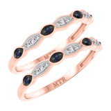 Photo of Farida 1/8 ct tw. Diamond Same Sex Ladies Band Set 10K Rose Gold [WL222R]