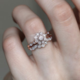 Photo of Aziza 1 Carat T.W. Sapphire Round Solitaire Bridal Set 14K Rose Gold [BR223R-R018]