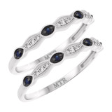 Photo of Farida 1/8 ct tw. Diamond Same Sex Ladies Band Set 14K White Gold [WL222W]