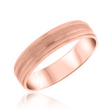 Photo of Mia Traditional Mens Wedding Band 14K Rose Gold. [BT332RM]