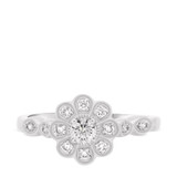 Photo of Aziza 1 Carat T.W. Sapphire Round Solitaire Bridal Set 14K White Gold [BT223WE-R018]