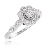 Photo of Aziza 1 Carat T.W. Sapphire Round Solitaire Bridal Set 14K White Gold [BT223WE-R018]