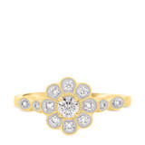 Photo of Aziza 1 Carat T.W. Sapphire Round Solitaire Bridal Set 14K Yellow Gold [BT223YE-R018]