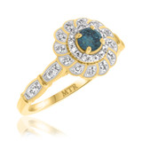 Photo of Xiamara 3/4 ct tw. Blue Diamond Round Solitaire Trio Set 10K Yellow Solid Gold [BT219YE-R023]