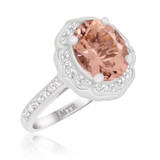 Photo of Mauve 2 5/8 CT. T.W. Morganite and Diamond Matching Bridal Ring Set 10K White Gold [BT225WE-C000]