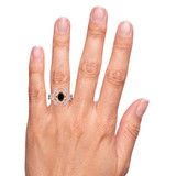 Photo of Fatima 1 3/4 ct tw. Black Diamond (Treated) Oval Solitaire Trio Set 10K Rose Gold [BR220R-C000] [HT-2]