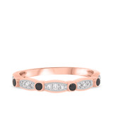 Photo of Fatima 1 3/4 ct tw. Black Diamond (Treated) Oval Solitaire Trio Set 10K Rose Gold [BT220RL]