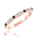 Photo of Fatima 1 3/4 ct tw. Black Diamond (Treated) Oval Solitaire Trio Set 10K Rose Gold [BT220RL]