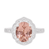 Photo of Mauve 2 5/8 Carat T.W. Morganite and Diamond Matching Bridal Ring Set 14K White Gold [BT225WE-C000]