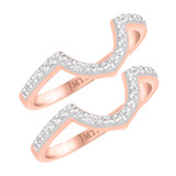 Photo of Mauve 3/8 ct tw. Diamond Same Sex Ladies Band Set 10K Rose Gold [WL225R]