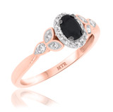 Photo of Amira 1/2 ct tw. Black Diamond (Treated) Oval Solitaire Engagement Ring 10K Rose Gold [BT211RE-C000]