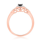 Photo of Amira 1/2 ct tw. Black Diamond (Treated) Oval Solitaire Engagement Ring 10K Rose Gold [BT211RE-C000]