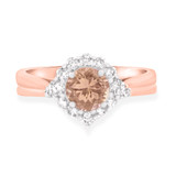 Photo of Rouge 1 1/6 Carat T.W. Morganite and Diamond Matching Bridal Ring Set 10K Rose Gold [BR227R-C000]